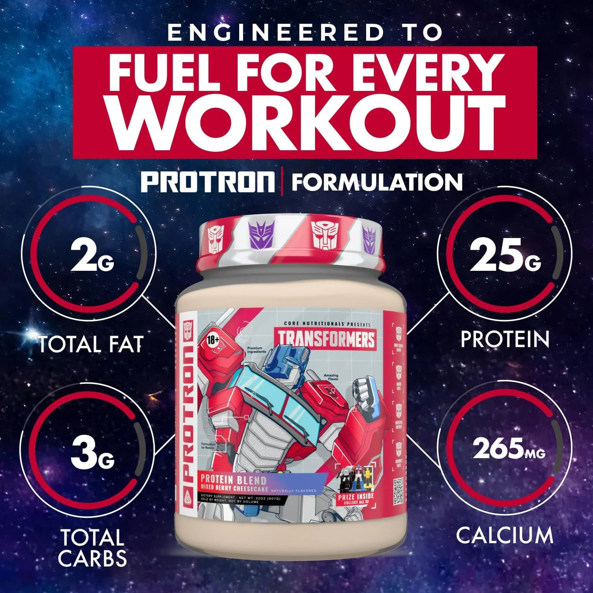 Core Nutritionals Transformers Protron Protein, Honey Vanilla Graham, 2 lb