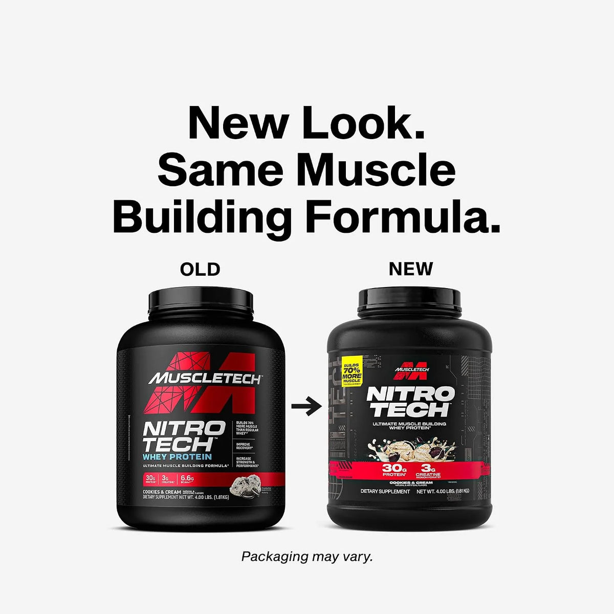 MuscleTech Whey Protein Powder (Cookies & Cream, 4LB) - 30g Protein