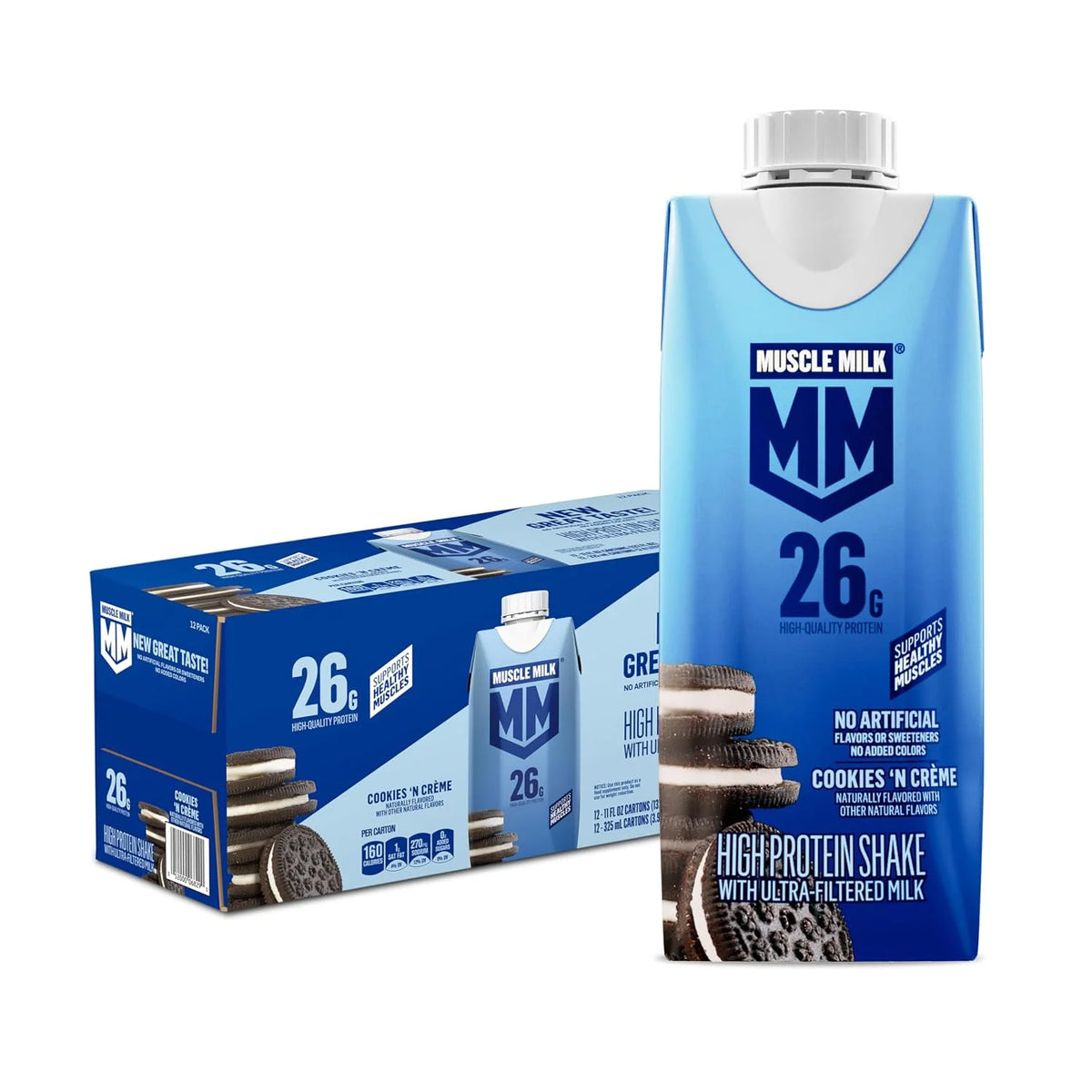 Muscle Milk High Protein Shake, Strawberry, 11 fl oz Cartons (12 Pack)