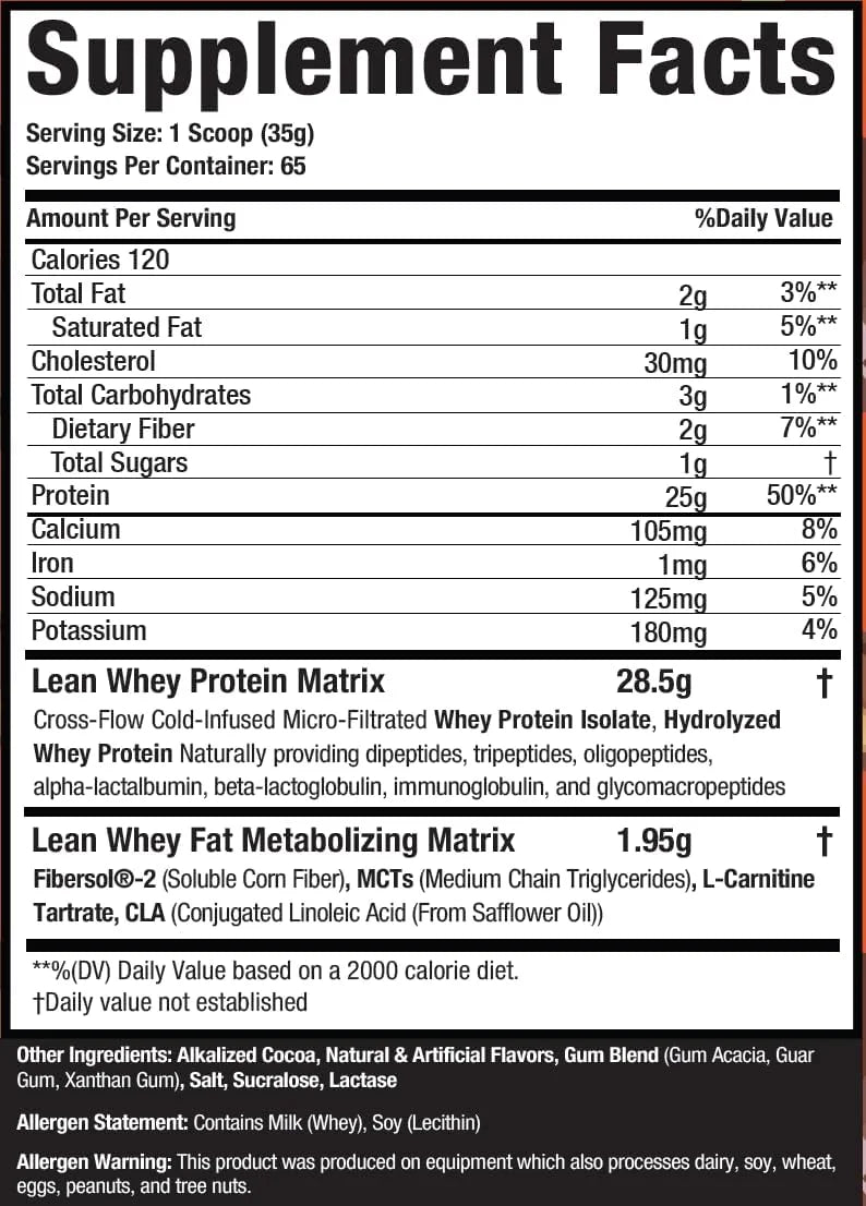 Musclesport Lean Whey Revolution™ Protein Powder - Whey Protein Isolate - Low Calorie, Low Carb, Low Fat, Incredible Flavors - 25g Protein per Scoop - 5lb Chocolate Peanut Butter