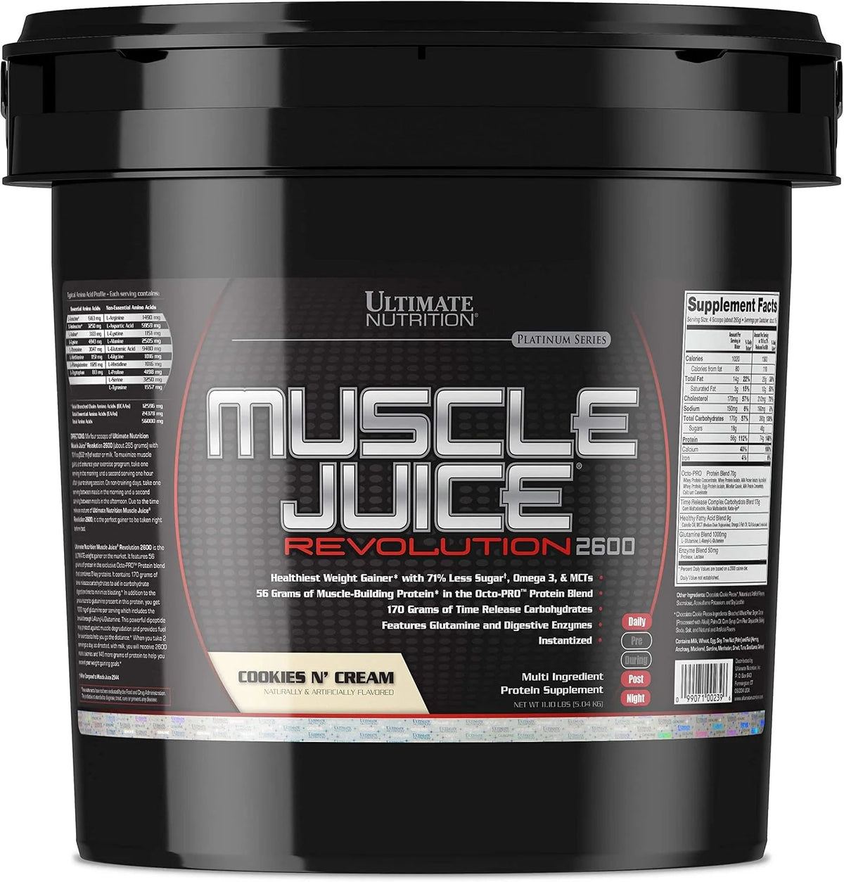 Ultimate Nutrition Muscle Juice Revolution 2600, Cookies N' Cream, 11.1 lb