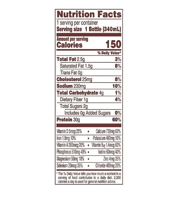 High Protein Chocolate Nutrition Shake (16, 11.5 Fl Oz) Pack - 30g Protein Per Botle Only 2g Sugar &150 Calories| Enriched With 8 Naturally Occouring Vitamins &Minerals | Ready-to-Drink, Lactose free.