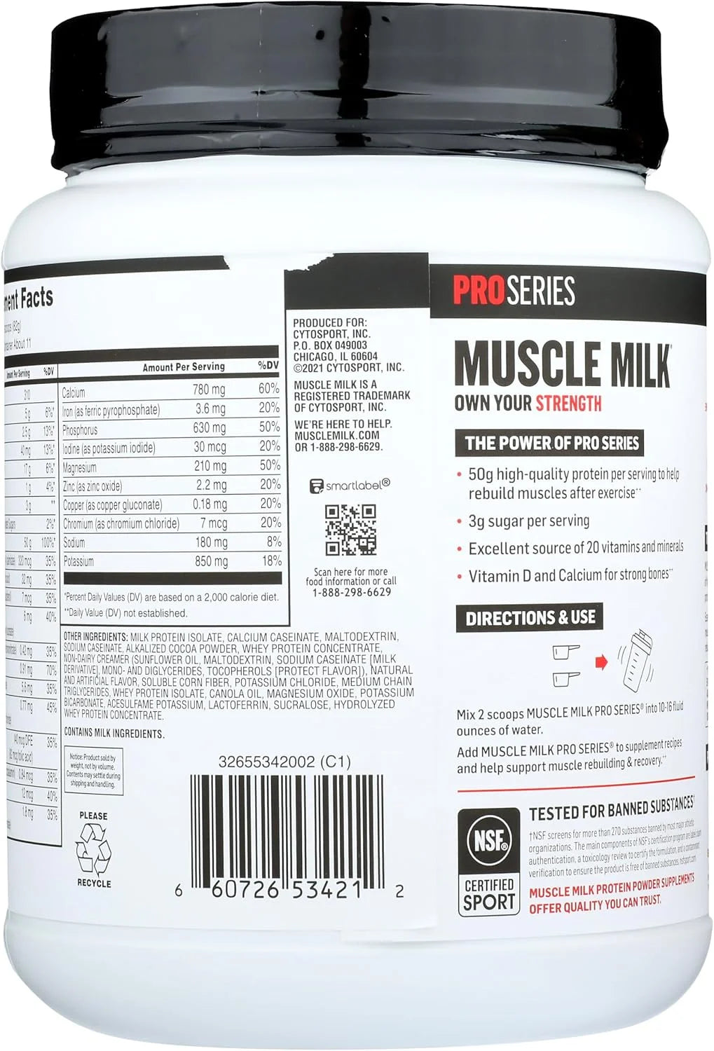 Muscle Mlk Pro Series 50 Knockout Chocolate, 2.4 Pound