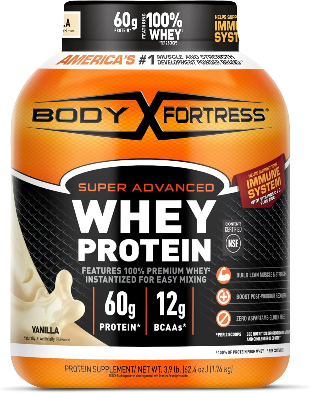 Body Fortress Super Advanced Whey Protein, Chocolate, 1.78 lbs