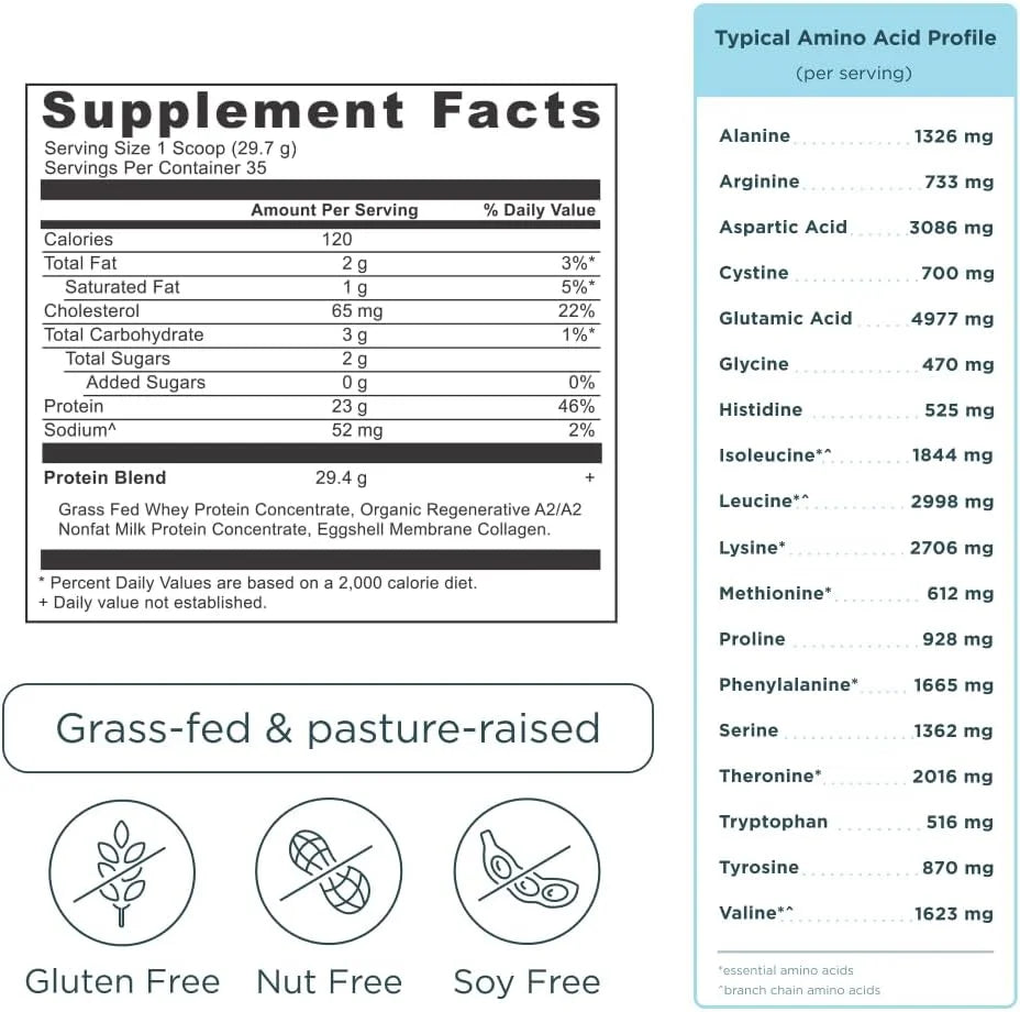 Ancient Nutrition Grass Fed Whey Protein, Collagen Peptides, Vanilla