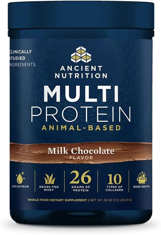 Ancient Nutrition Grass Fed Multi Protein, Bone Broth, Whey, Strawberry