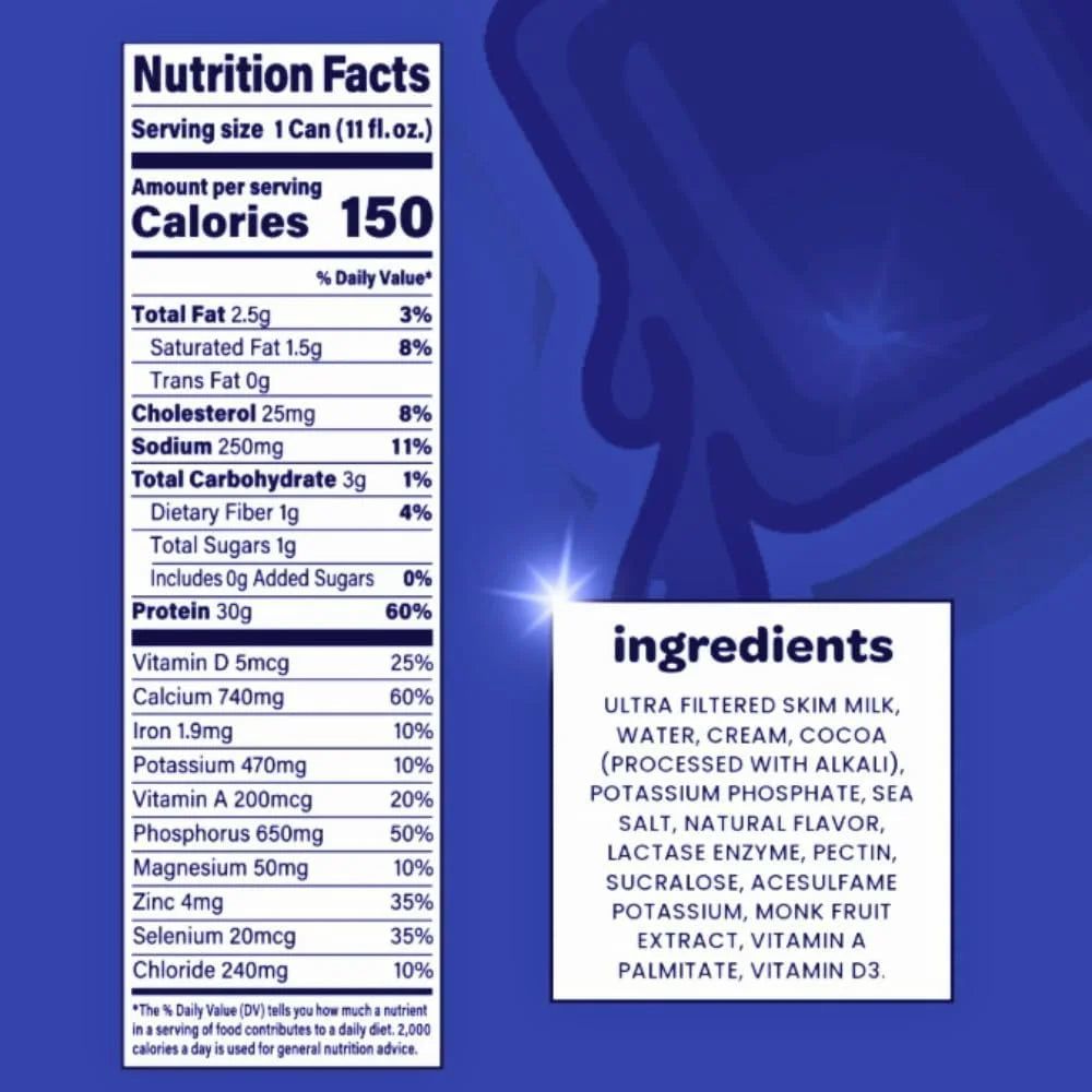 High Protein Shake Ready to Drink Variety Pack, 30g Protein, 150 Calories, Low Sugar Nutrition Drink, 12 Pack (6 Vanilla, 6 Chocolate), Smooth Ultra-Filtered Milk, Meal Replacement & Muscle Recovery