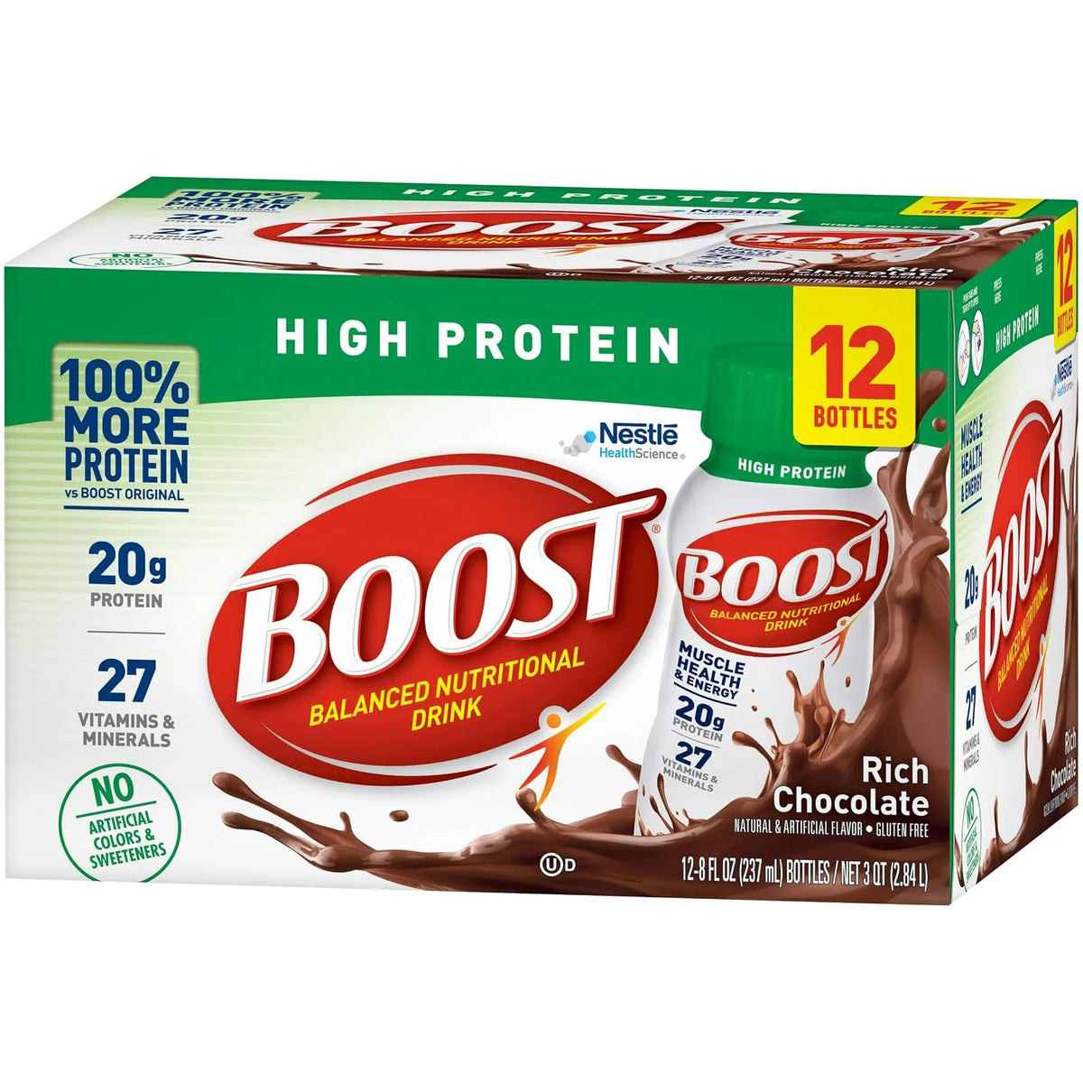 BOOST High Protein Balanced Nutritional Drink, Chocolate, 8 FL OZ, 12 pk