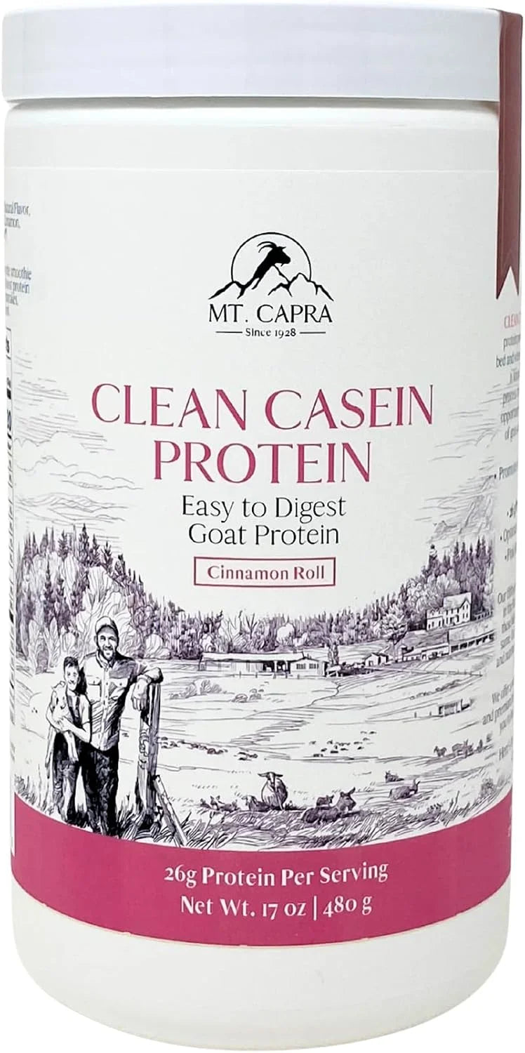 Mt. Capra Clean Casein Protein Powder | Cinnamon Roll Flavor, 1 lb