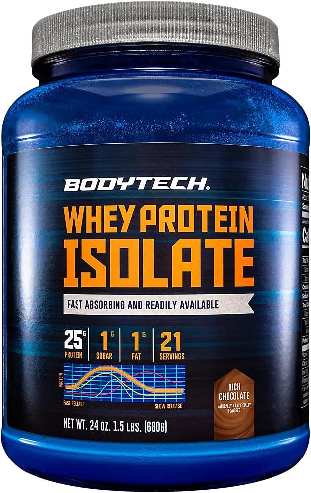 BodyTech Whey Protein Isolate Powder - 25g Protein per Serving with BCAAs - Fast-Absorbing for Muscle Growth & Recovery - Fruity Cereal (1.5 lb, 23 Servings)