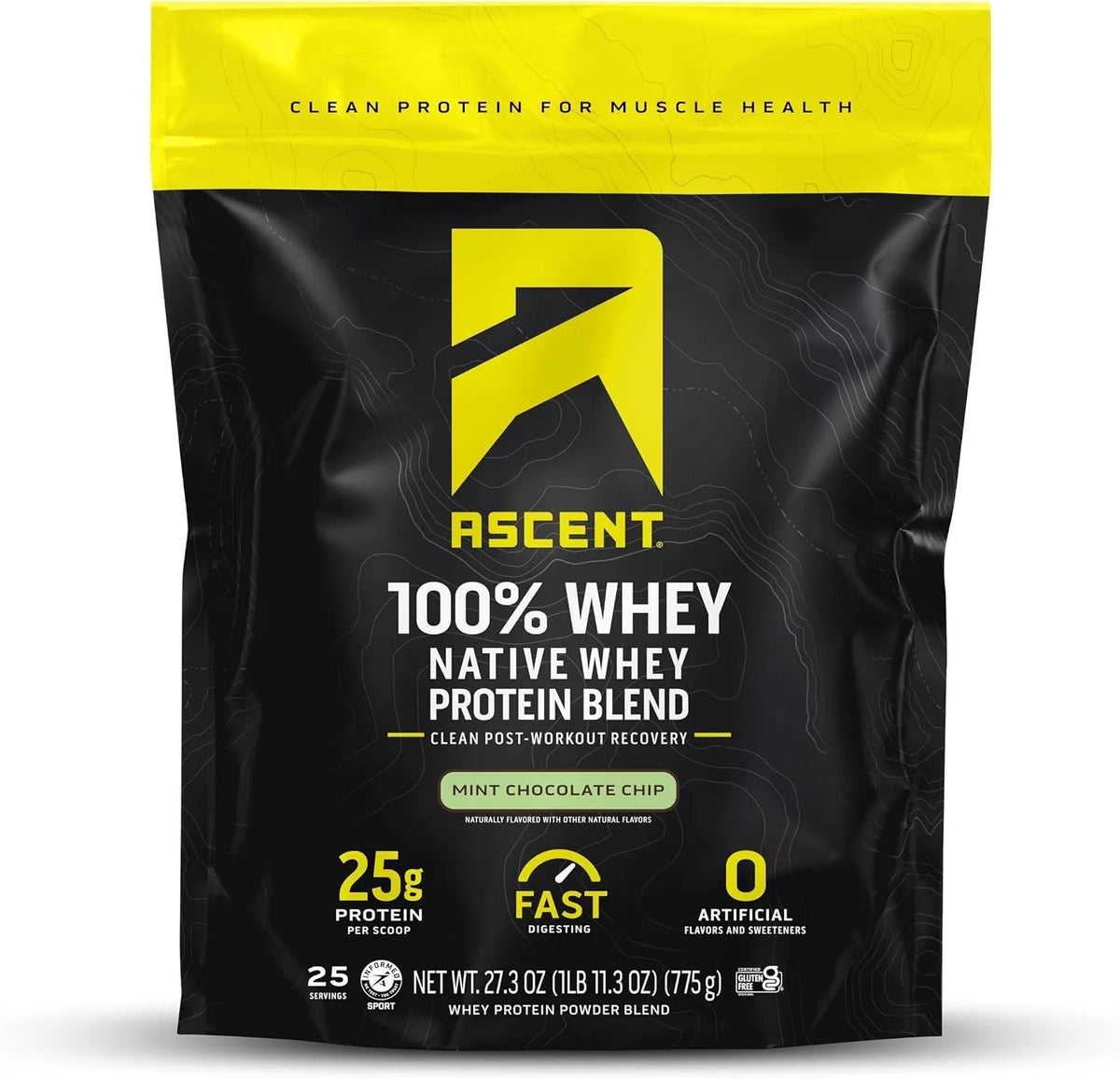 Ascent 100% Whey Protein Powder, Fruity Cereal, 1.7 lb, Daily Protein