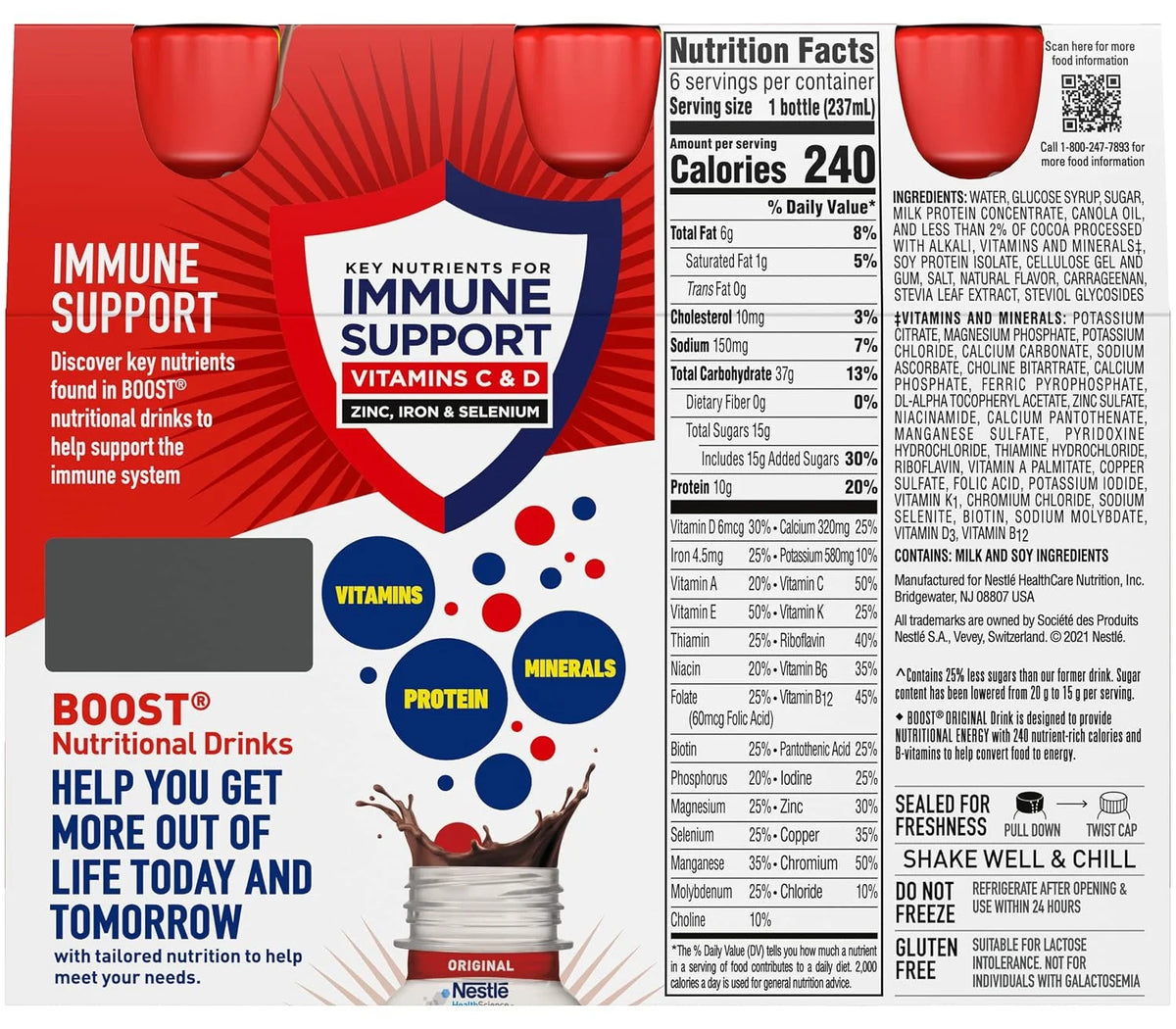 BOOST Original Nutritional Drink, Creamy Strawberry, 8 Ounce Bottle (Pack of 24)