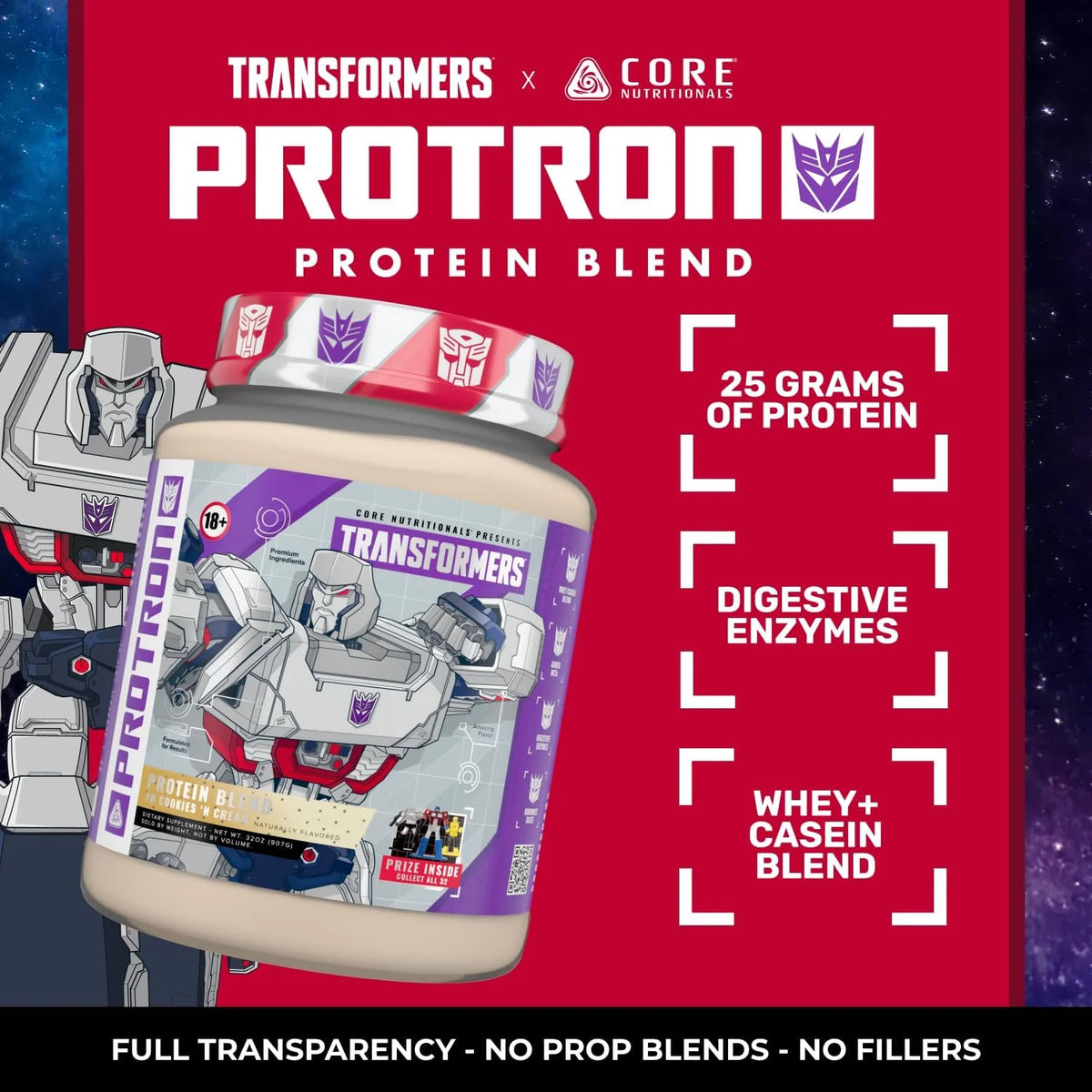 Core Nutritionals Transformers Protron Protein, Honey Vanilla Graham, 2 lb