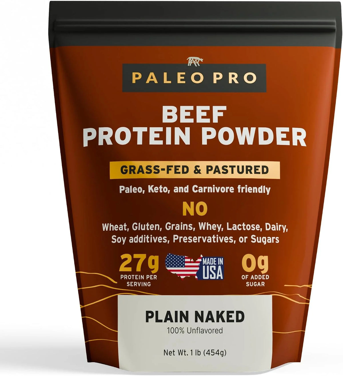 26G Grass Fed Beef Protein Powder Isolate, Dairy & Gluten Free (Plain)