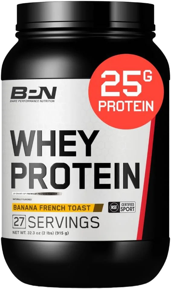 BARE PERFORMANCE NUTRITION, BPN Whey Protein + Casein Protein Powder Blend, Chocolate Peanut Butter, 25g Protein per Serving Supports Lean Muscle Recovery, 27 Servings, Third Party Tested