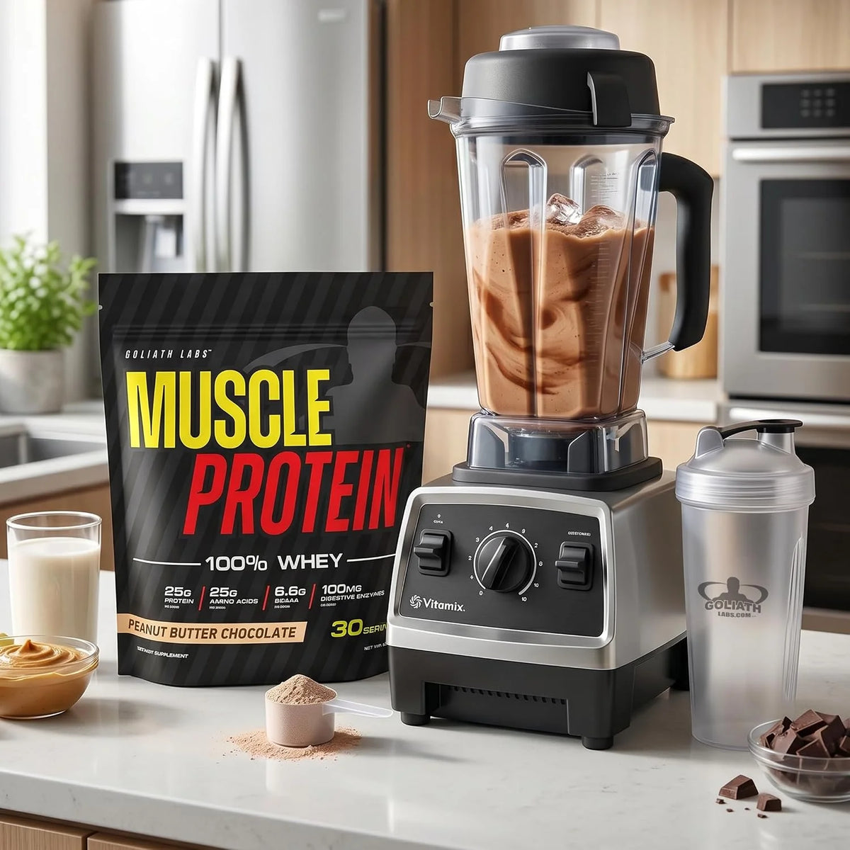 100% Muscle Whey Protein Powder Flavored, 10 lbs (pack of 2), Vanilla