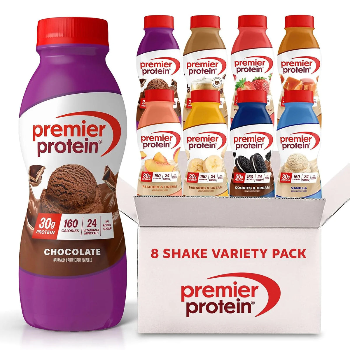 Premier Protein 30g High Protein Shake, 8 Flavor Variety Pack