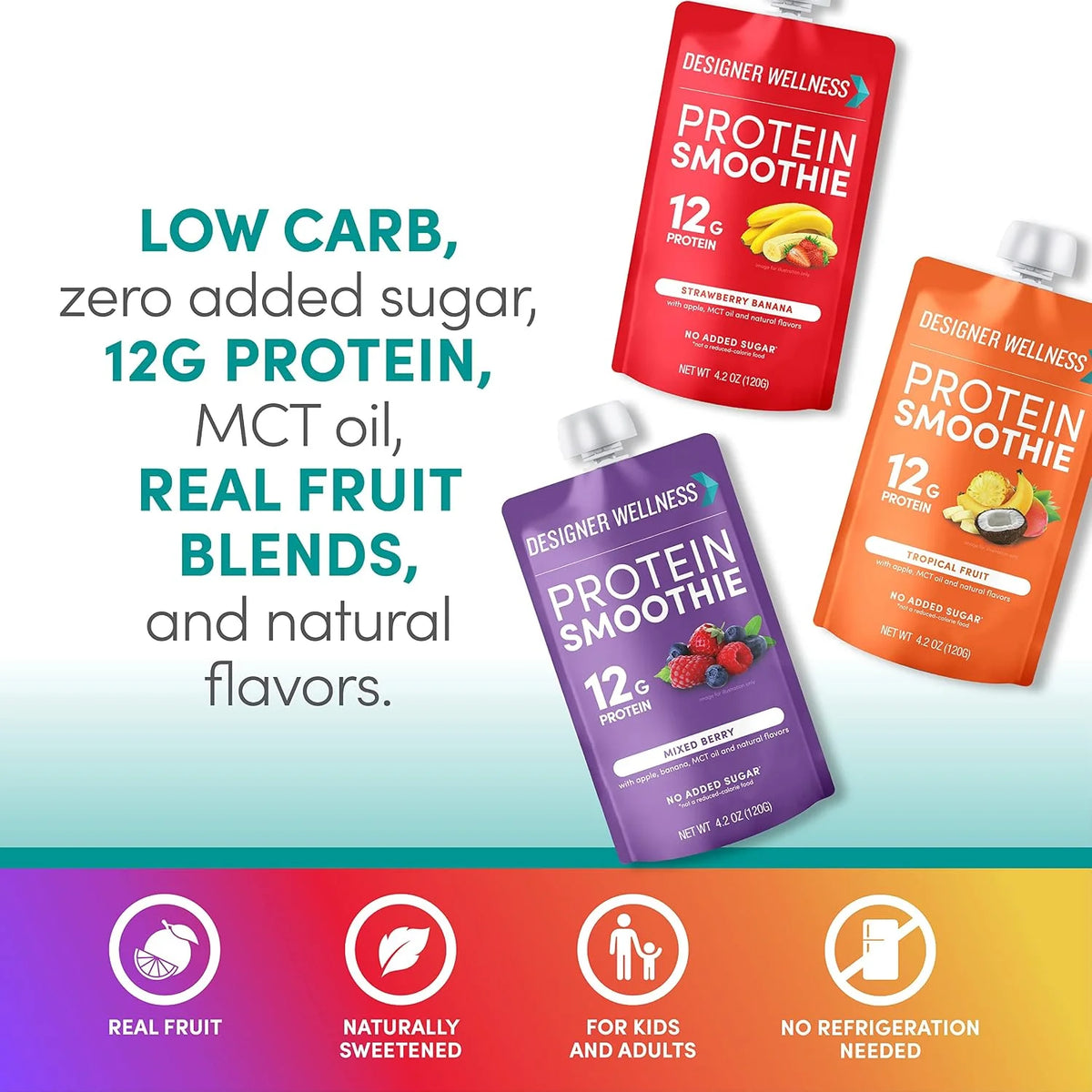 Designer Wellness, Original Variety, Protein Smoothie, 12g Whey, 12 ct