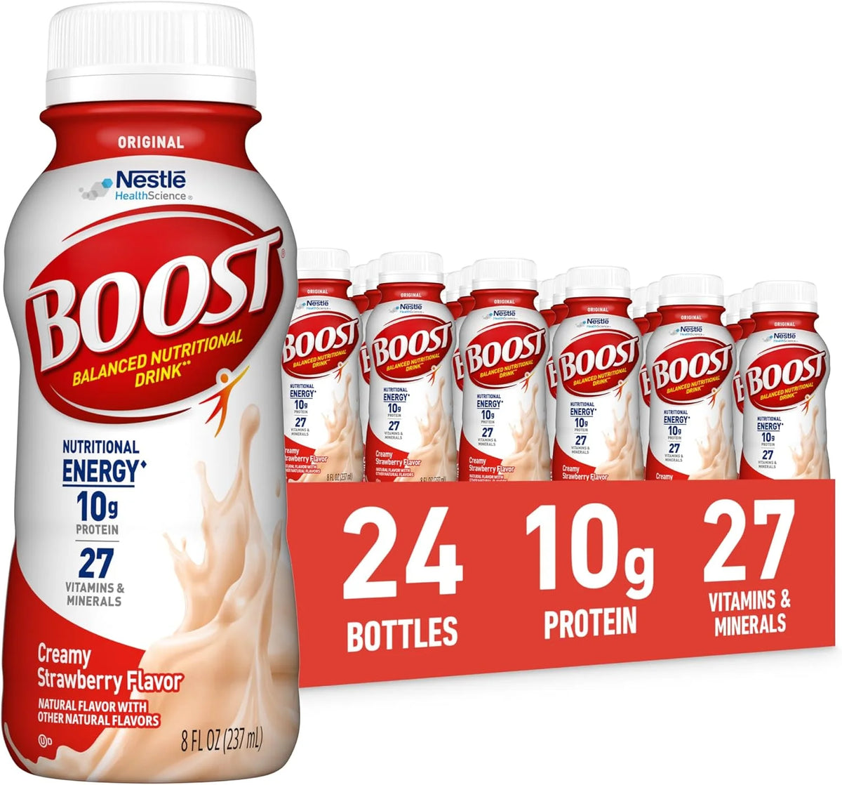 BOOST Original Nutritional Shake, Ready to Drink, Strawberry, 24 Pack