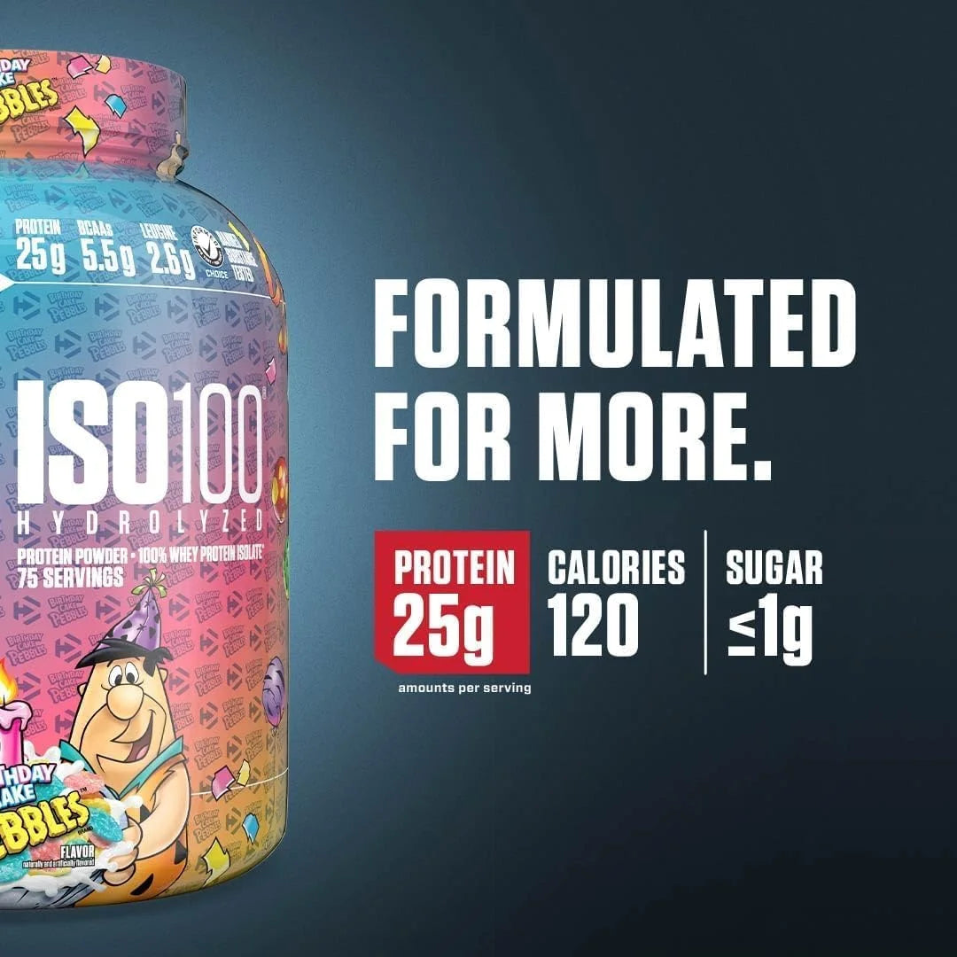 Dymatize ISO100 Protein Powder, 100% Whey Isolate, Birthday Cake