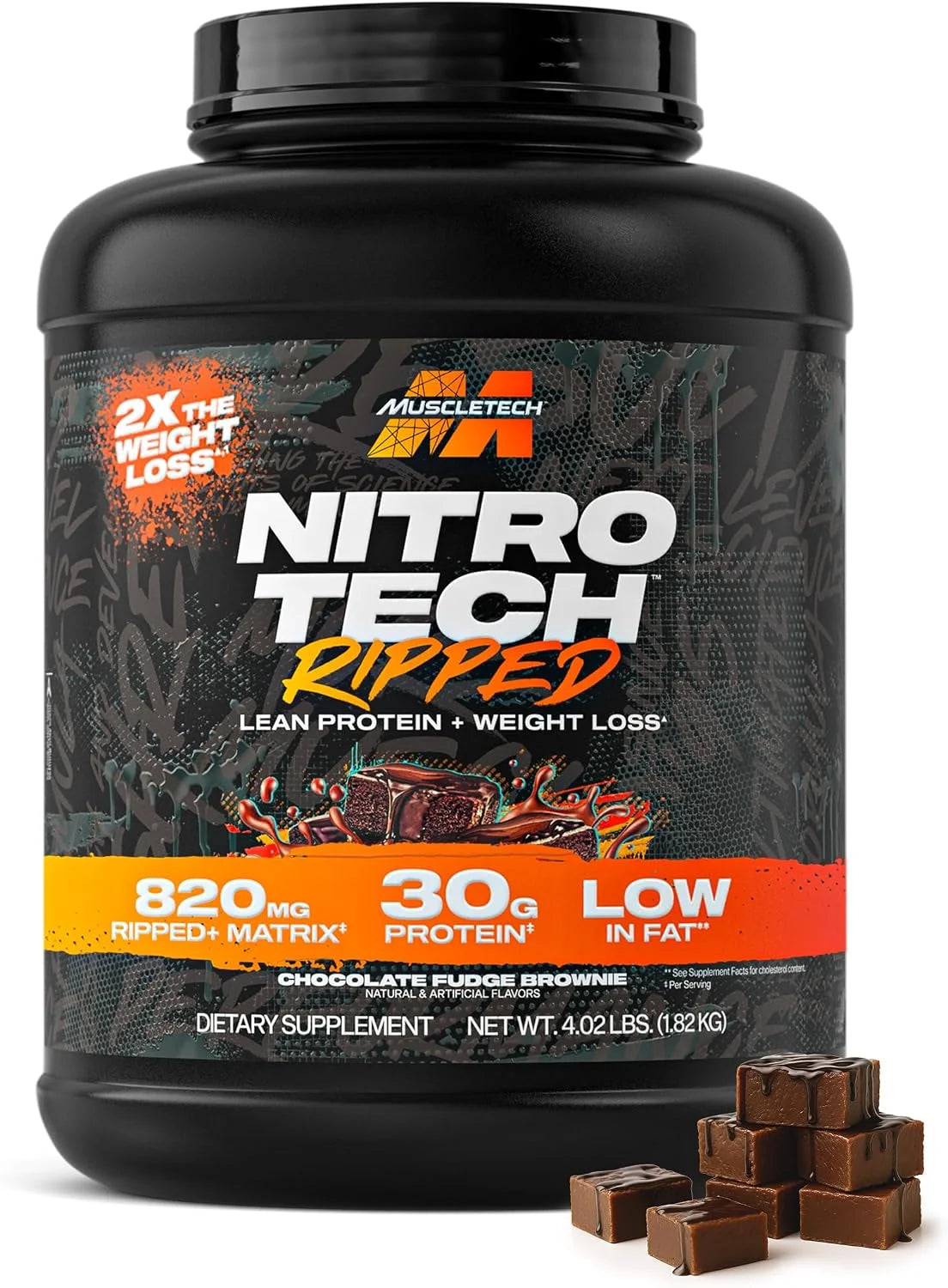 MuscleTech Whey Protein Powder (Chocolate Brownie, 4.02LB) - 30g Protein