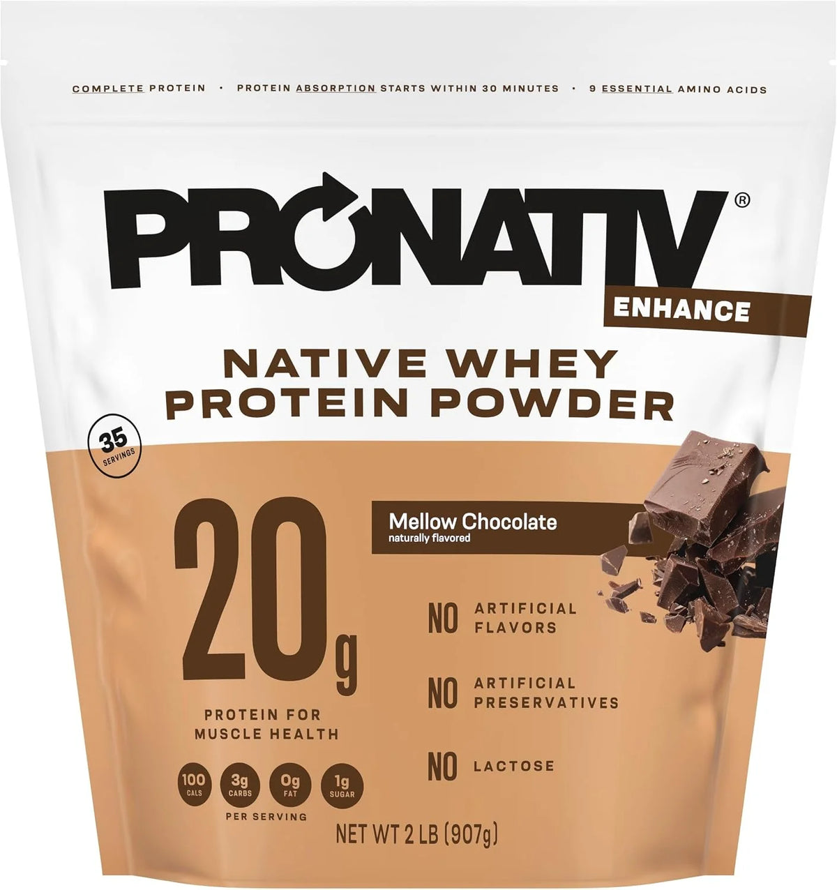 100% Whey Native Protein Powder, Silky Strawberry, 2 lb, Made from Farm Fresh Milk, No Artificial Flavors or Preservatives, for Muscle Health and Recovery, Lactose Free