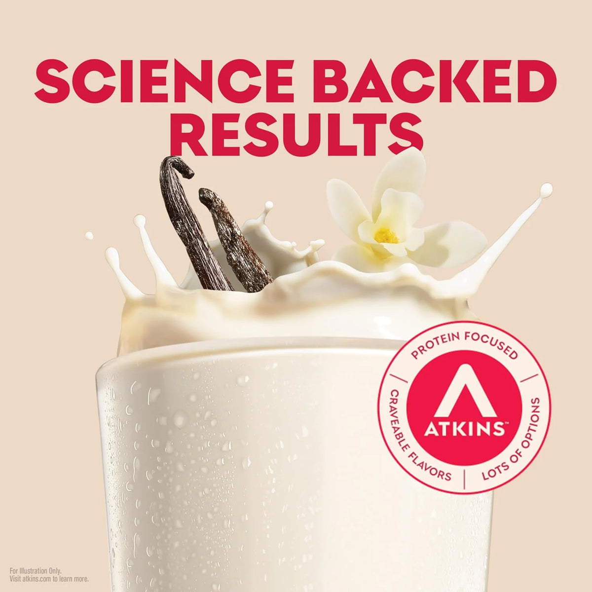 Atkins Vanilla High Protein Shake, 15g Protein, 12 Count