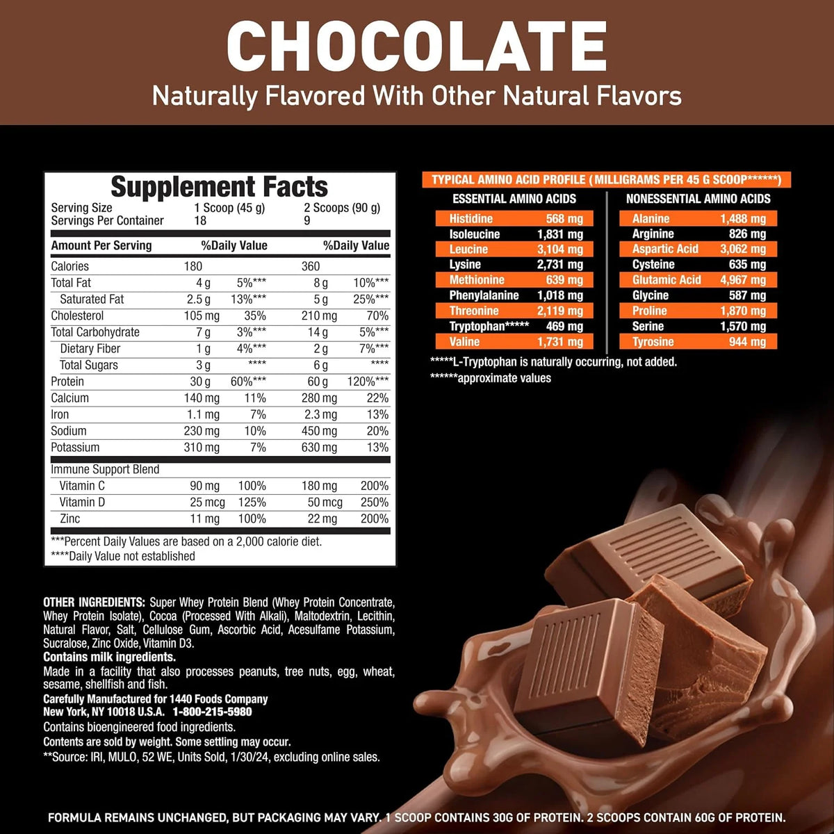 Body Fortress Super Advanced Whey Protein, Chocolate, 1.78 lbs