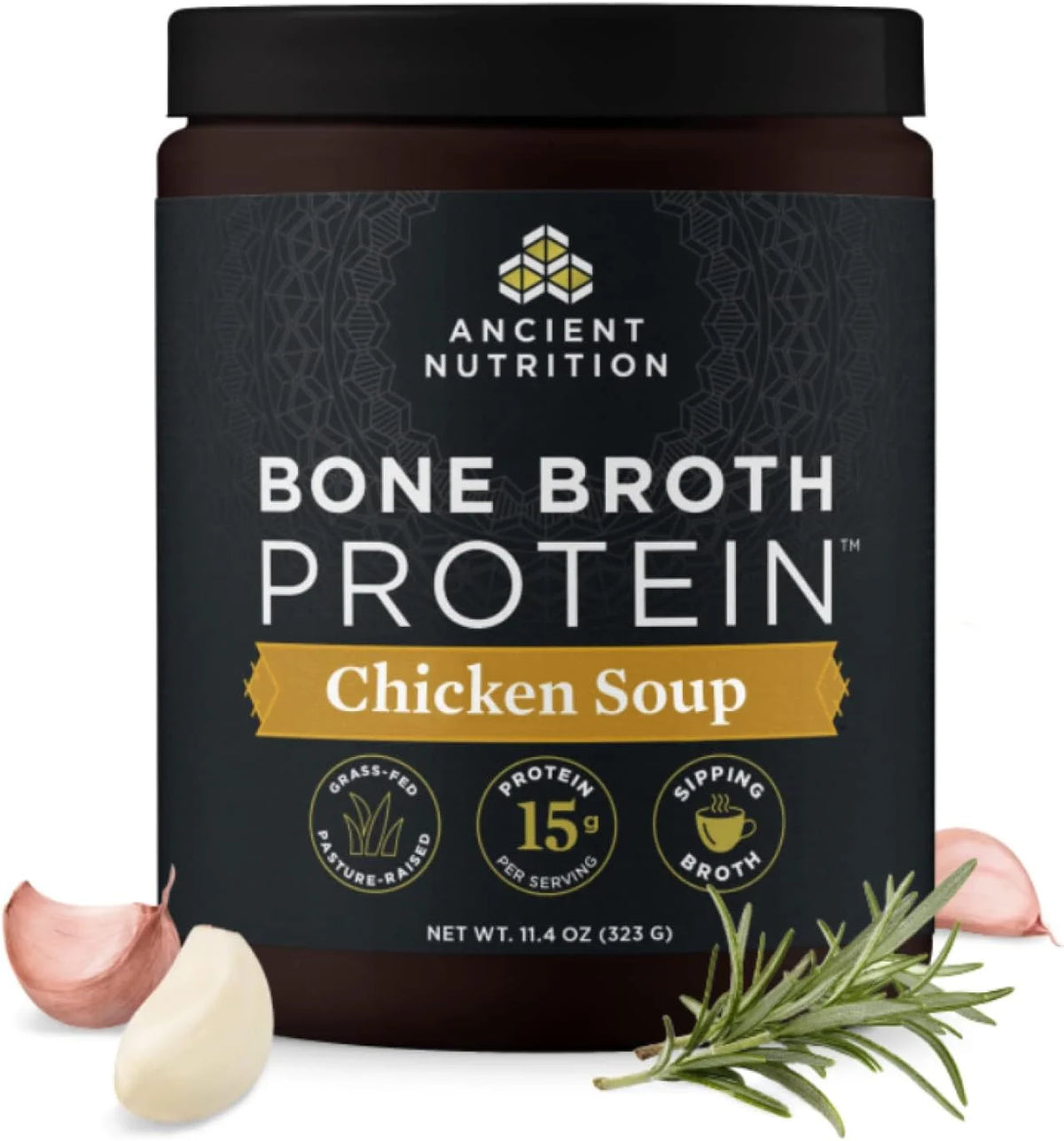 Ancient Nutrition Grass Fed Bone Broth Protein Powder, Chocolate