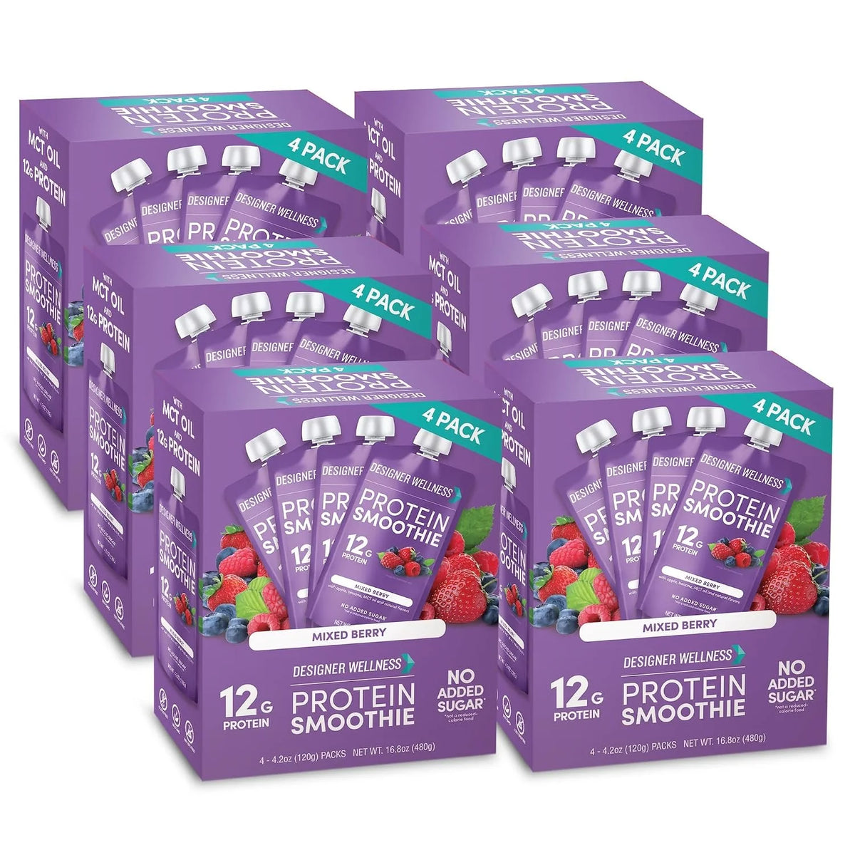 Designer Wellness, Mixed Berry, Protein Smoothie, 12g Whey, 12 ct