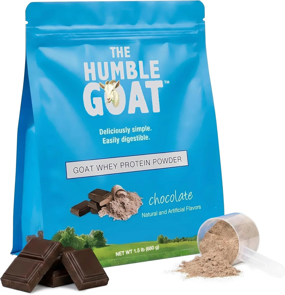 Grass Fed Whey Protein Powder Chocolate 1.5 lb – Made from Goat Milk, Easy to Digest, Clean Taste, Non-GMO, Gluten-Free & Versatile Chocolate Whey Protein Powder, Made in USA