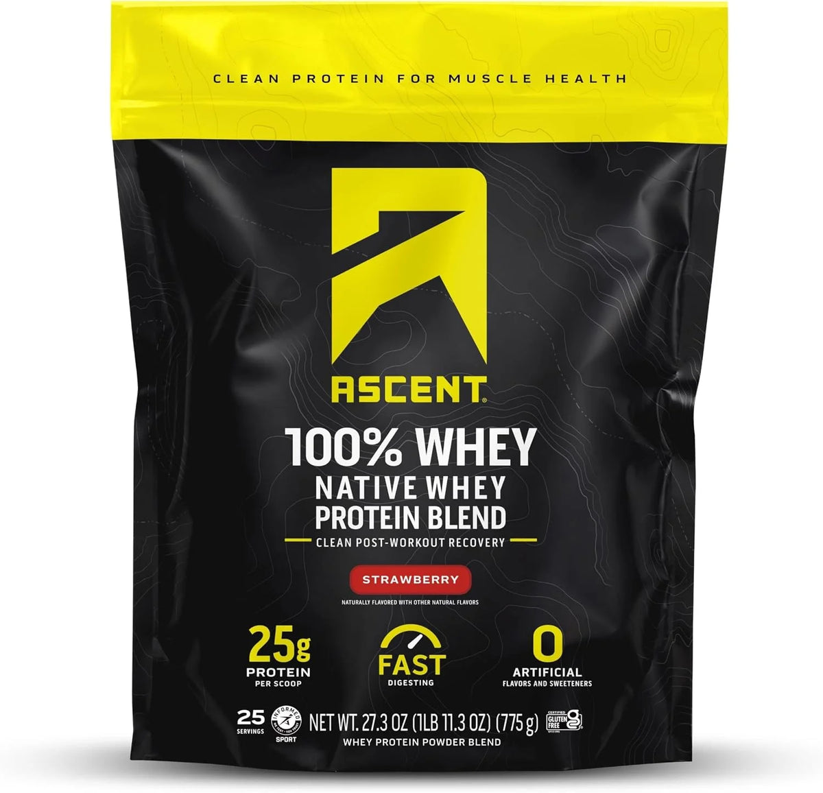 Ascent 100% Whey Protein Powder, Fruity Cereal, 1.7 lb, Daily Protein