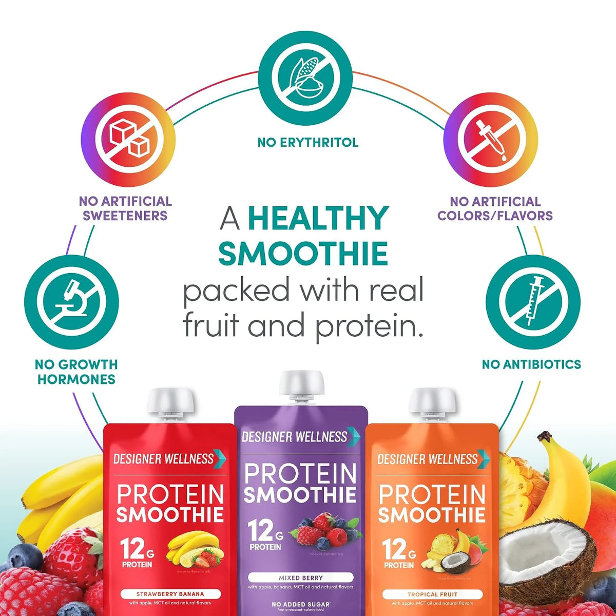 Designer Wellness, Original Variety, Protein Smoothie, 12g Whey, 12 ct
