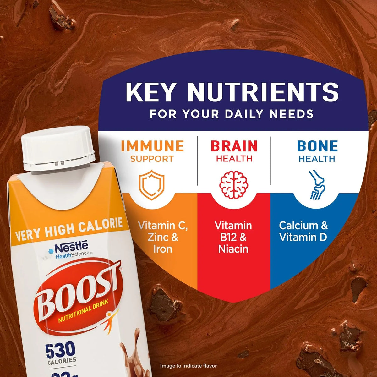 BOOST Very High Calorie Nutritional Drink, Chocolate, 8 Fl Oz, 24 pk