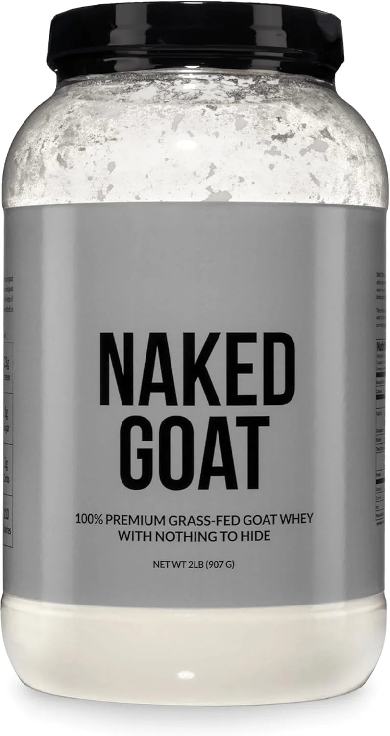 NAKED Goat - Pasture Fed Goat Whey Protein Powder from Small-Herd Wisconsin Dairies, 2Lb Bulk, GMO Free, Soy Free. Easy to Digest - All Natural - 23 Grams of Protein - 30 Servings