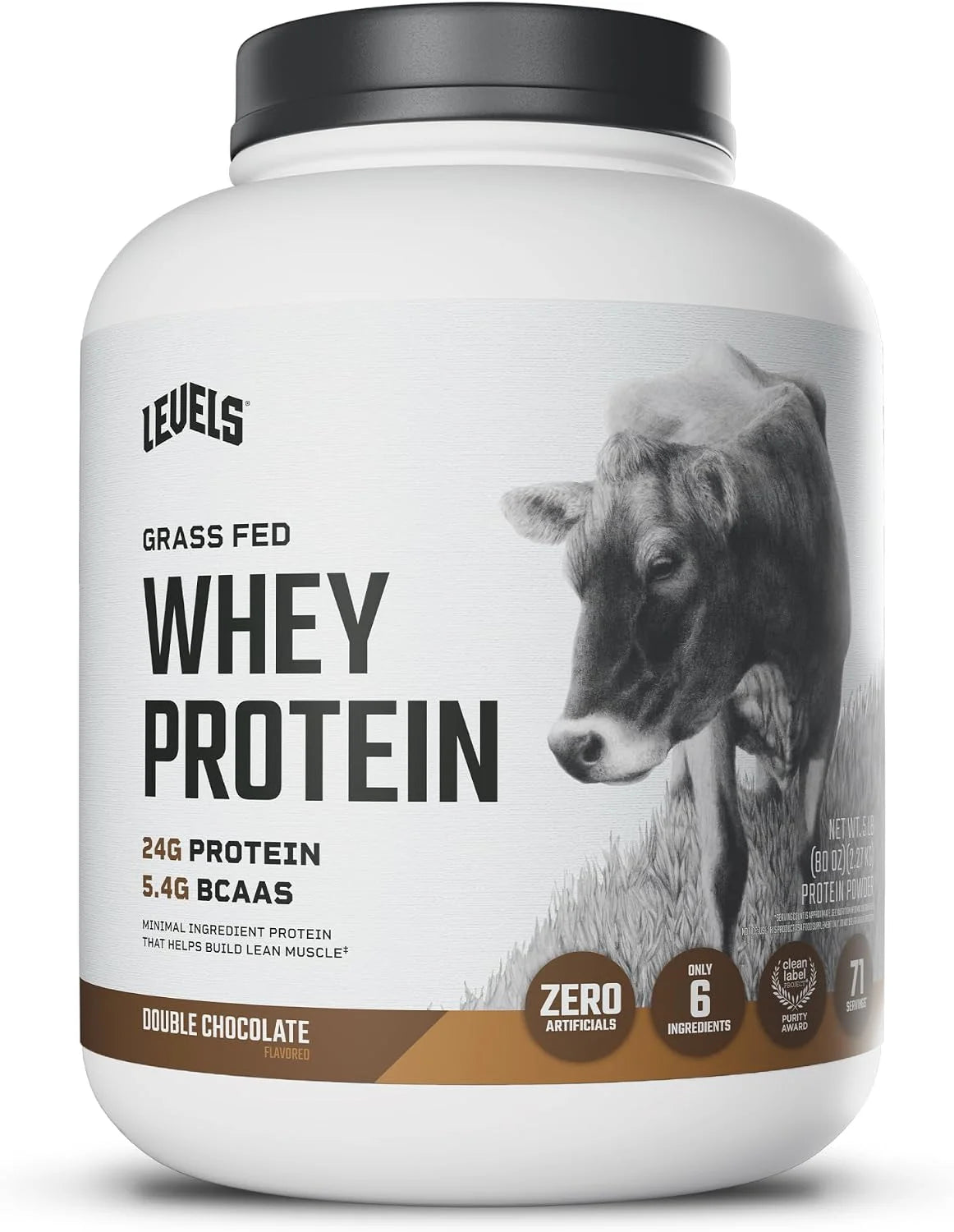 Levels Whey Protein Powder, No Artificials, Double Chocolate, 5LB