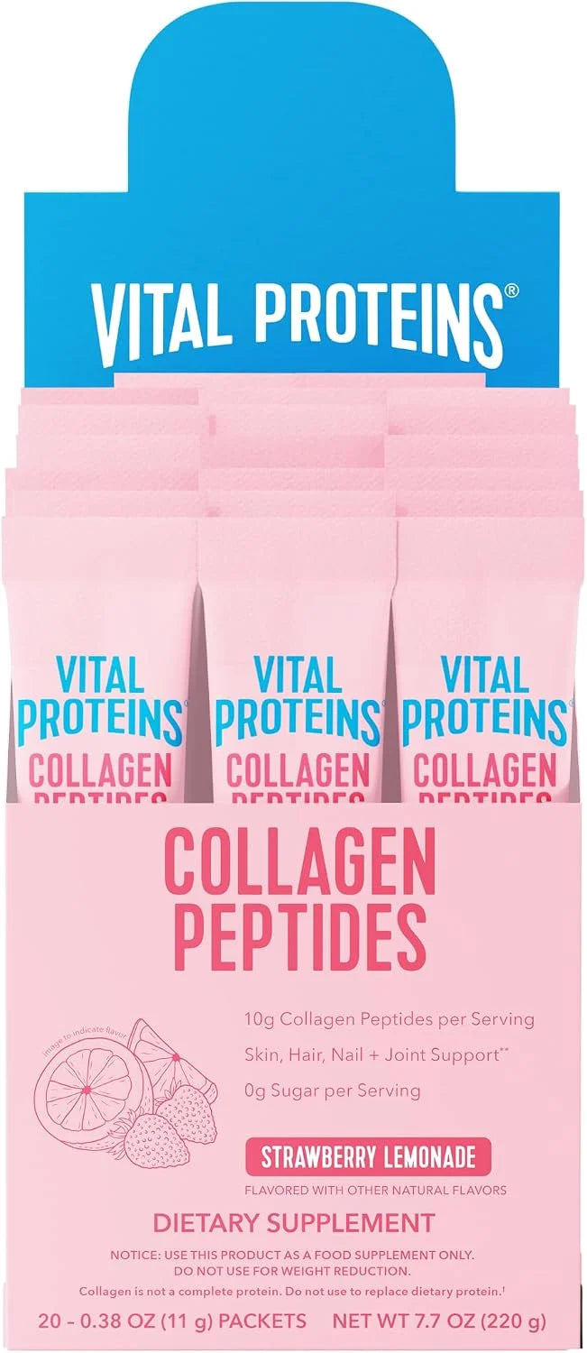 Vital Proteins Collagen Peptides Powder, Strawberry Lemonade Flavor, 20 Ct