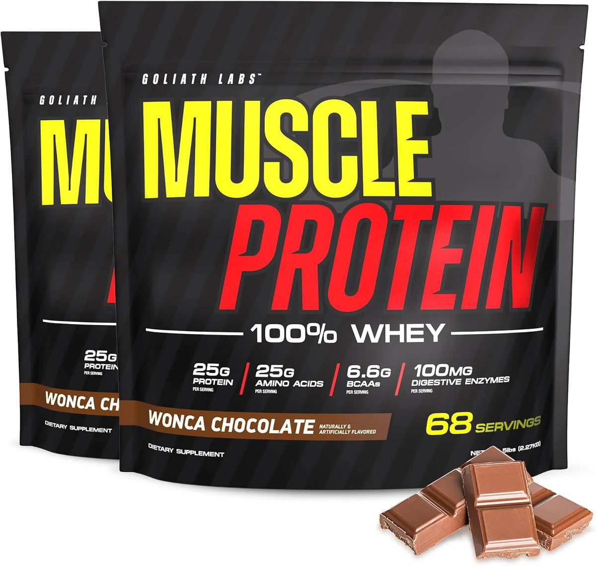 100% Muscle Whey Protein Powder Flavored, 10 lbs (pack of 2), Vanilla