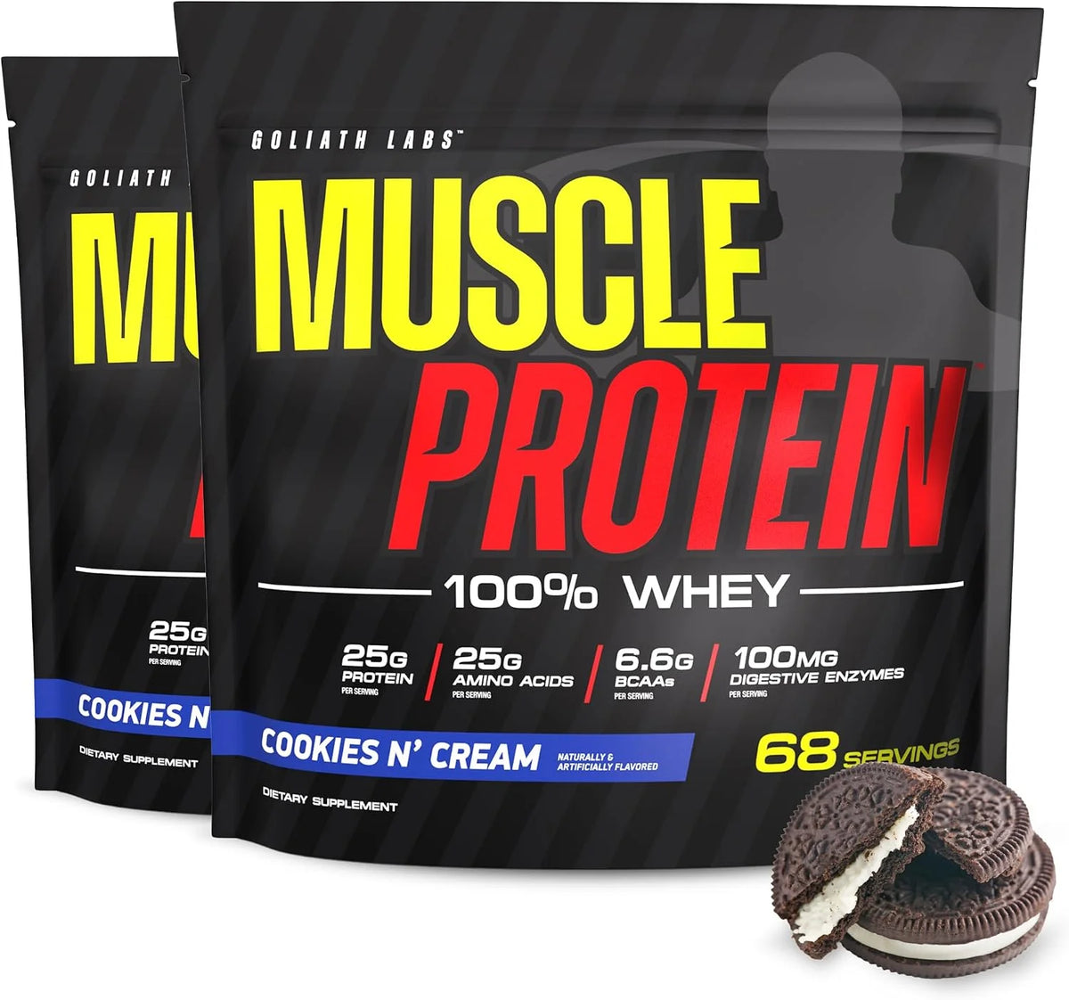 100% Muscle Whey Protein Powder Flavored, 10 lbs (pack of 2), Vanilla