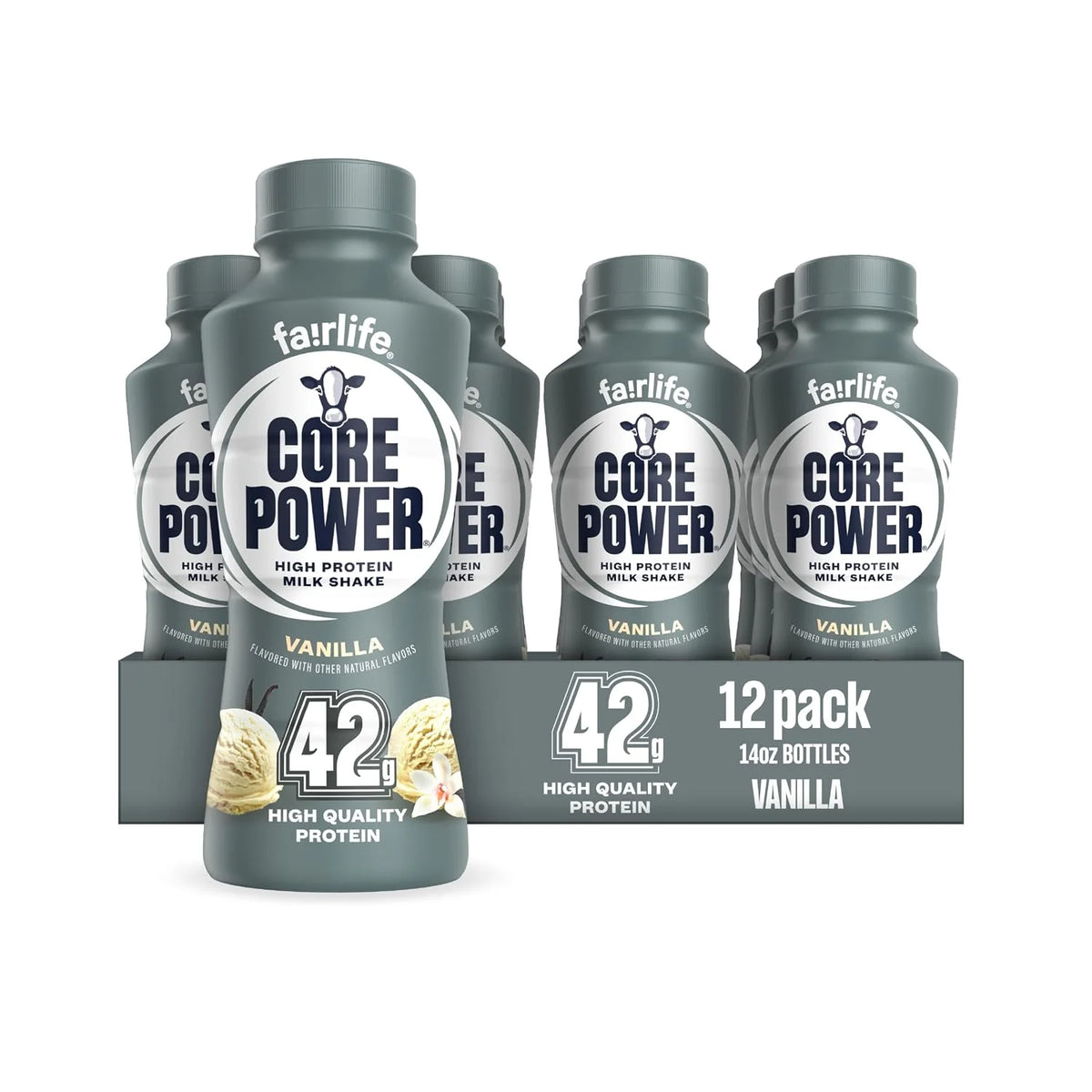 Core Power Fairlife Elite 42g High Protein Milk Shakes For kosher diet, Ready to Drink for Workout Recovery, Chocolate, 14 Fl Oz (Pack of 12), Liquid, Bottle
