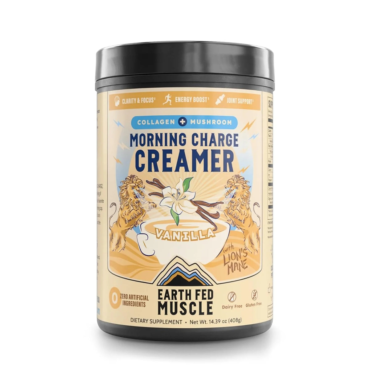 Earth Fed Muscle Vanilla Protein Coffee Creamer Powder, 24 Servings