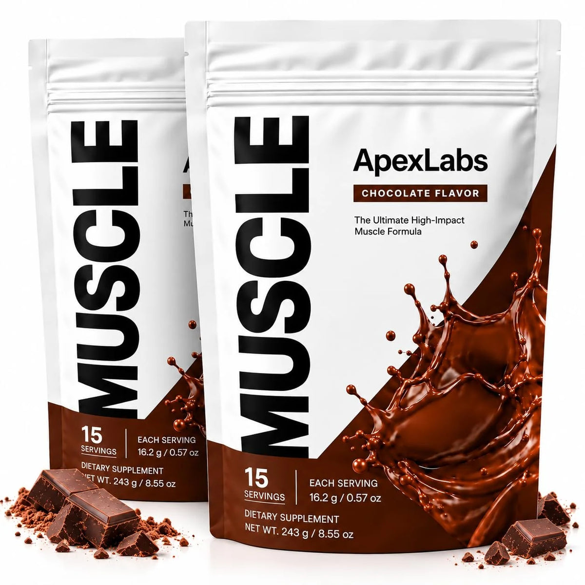 Powder, Apex Labs Protein Powder, Chocolate Taste You Can Take Pre/Post Workout or with Meals(2PCS)