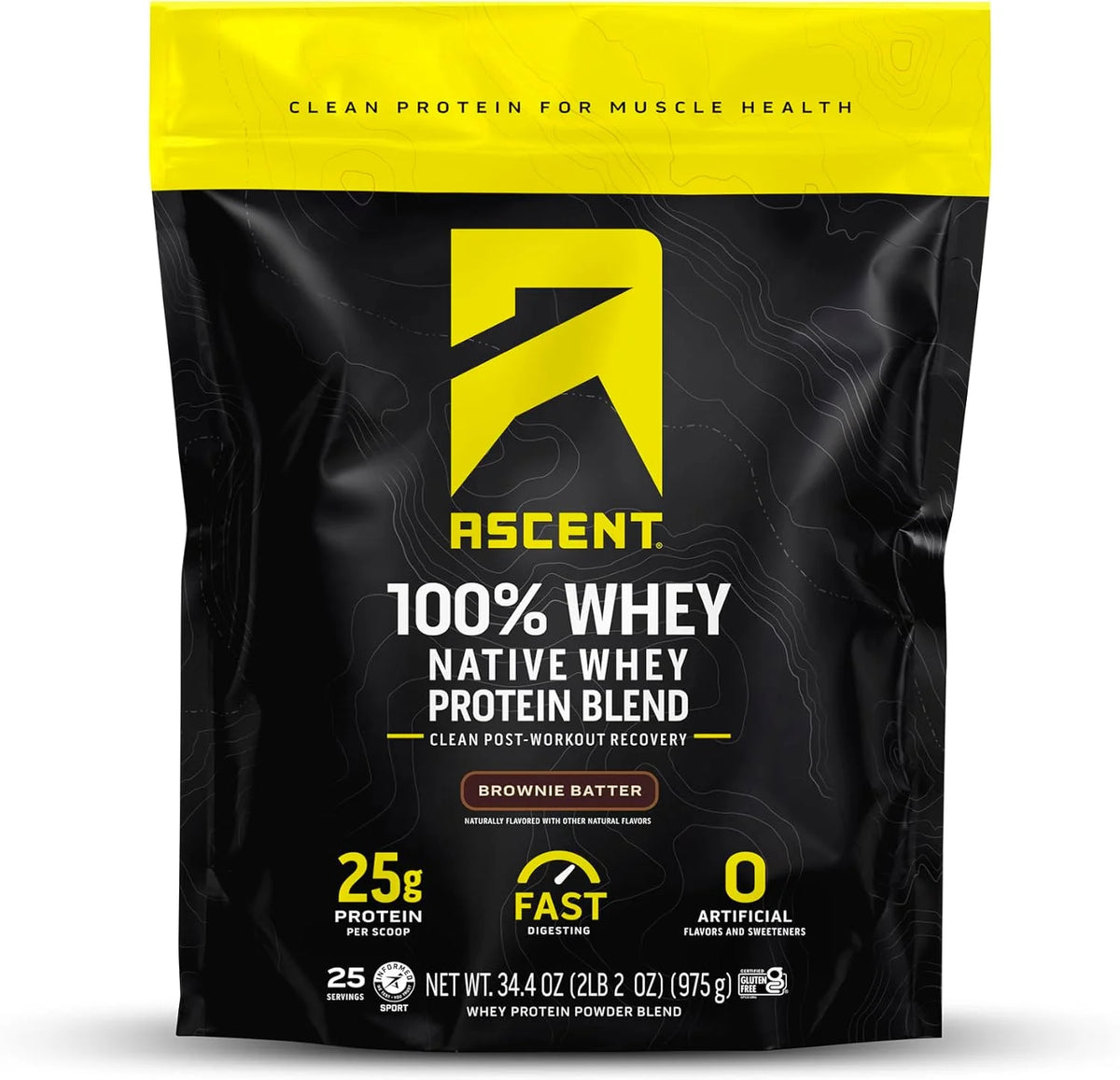 Ascent 100% Whey Protein Powder, Fruity Cereal, 1.7 lb, Daily Protein