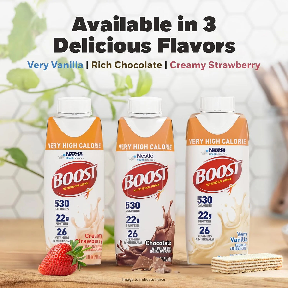 BOOST Very High Calorie Nutritional Drink, Chocolate, 8 Fl Oz, 24 pk
