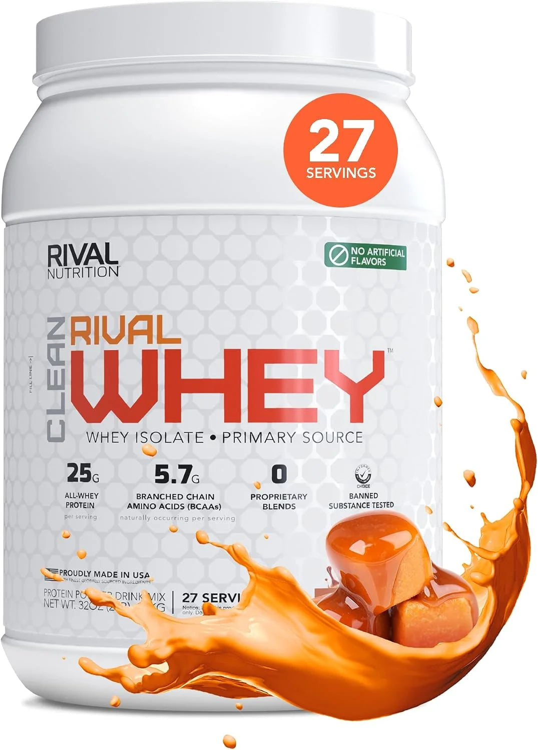 Rival Nutrition Clean Rival Whey Protein Powder (Salted Caramel, 2 lb)