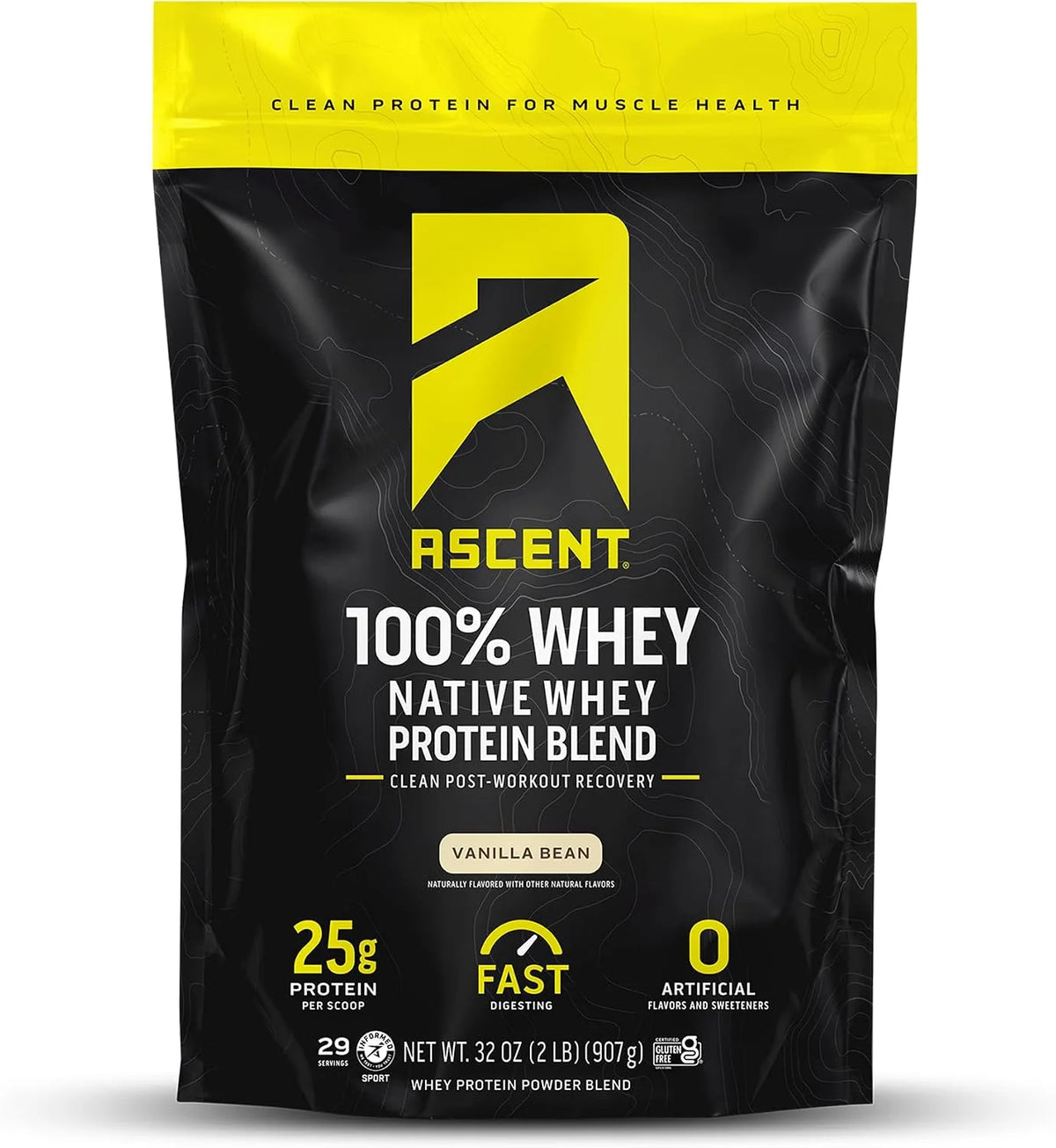 Ascent 100% Whey Protein Powder, Fruity Cereal, 1.7 lb, Daily Protein