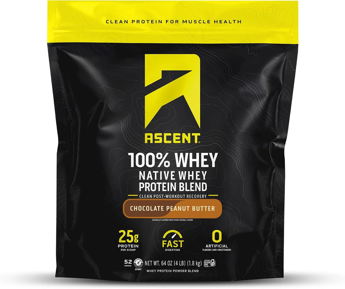 Ascent 100% Whey Protein Powder, Fruity Cereal, 1.7 lb, Daily Protein