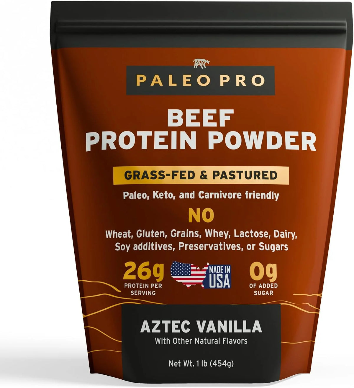 26G Grass Fed Beef Protein Powder Isolate, Dairy & Gluten Free (Plain)