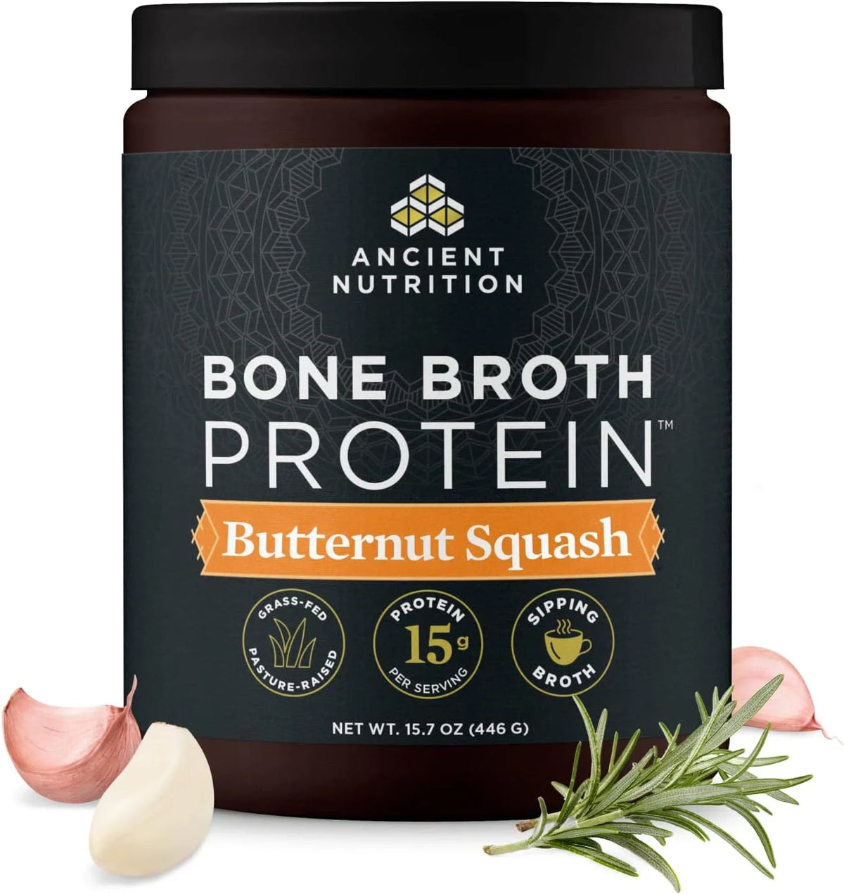 Ancient Nutrition Grass Fed Bone Broth Protein Powder, Chocolate
