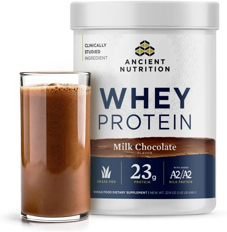 Ancient Nutrition Grass Fed Whey Protein, Collagen Peptides, Vanilla